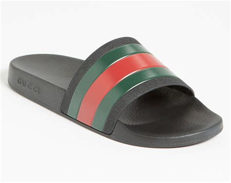 gucci pursuit bar logo sport slide fakes|gucci slides for sale.